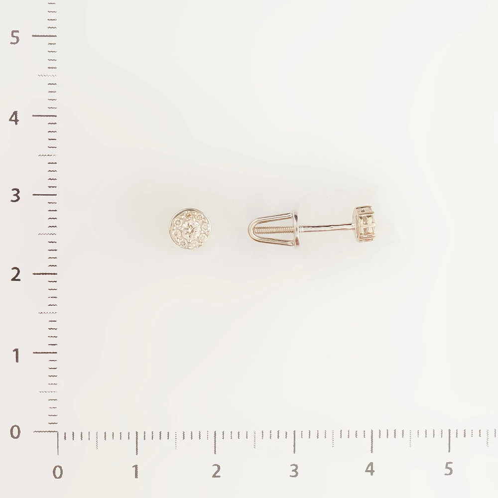 Серьги с бриллиантом из белого золота 585 пробы