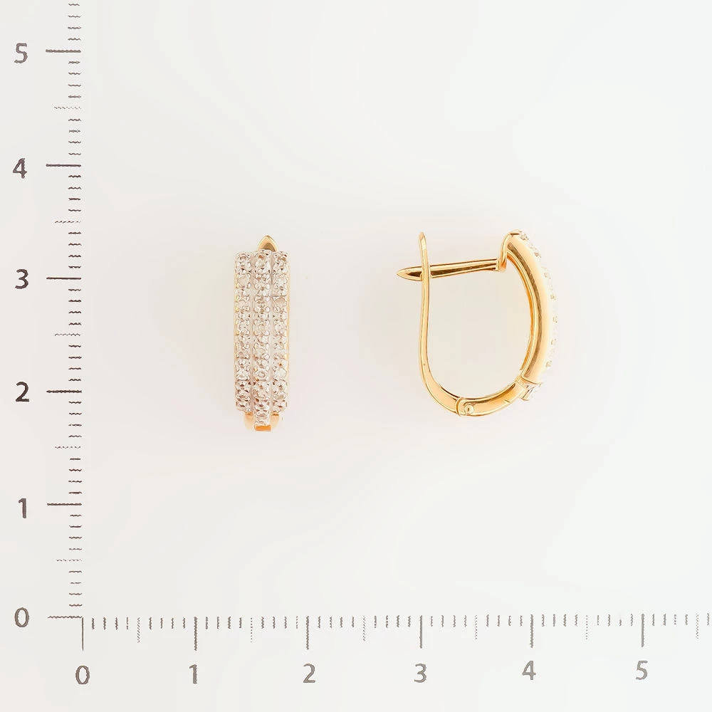 Серьги с бриллиантом из красного золота 585 пробы