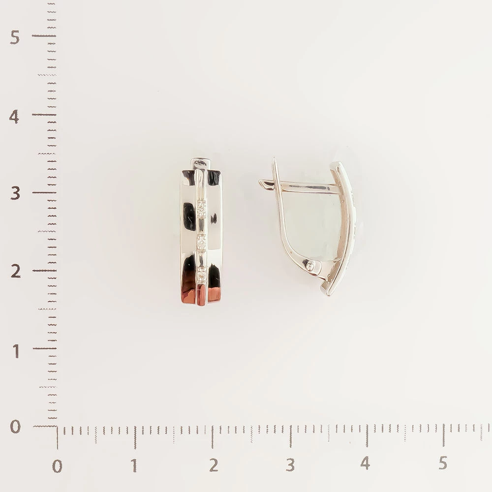 Серьги с бриллиантом из белого золота 585 пробы