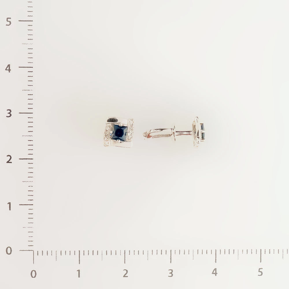Серьги с сапфиром из белого золота 585 пробы