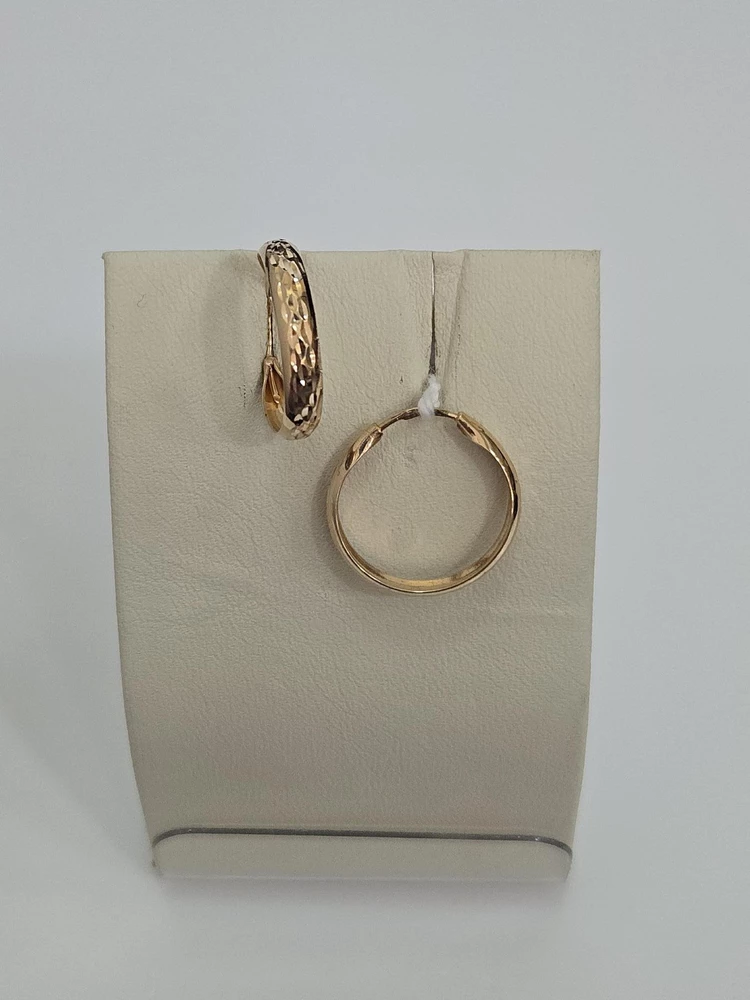 Серьги конго из красного золота 585 пробы