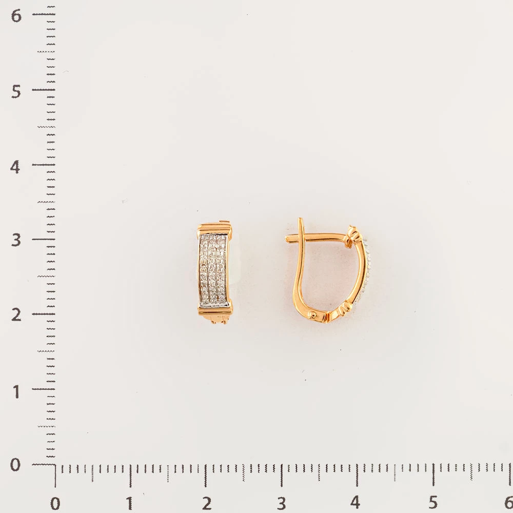 Серьги с бриллиантом из красного золота 585 пробы