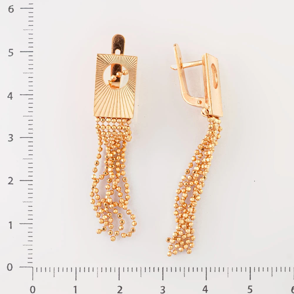 Серьги из красного золота 585 пробы