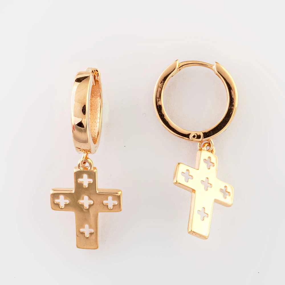 Серьги конго из красного золота 585 пробы