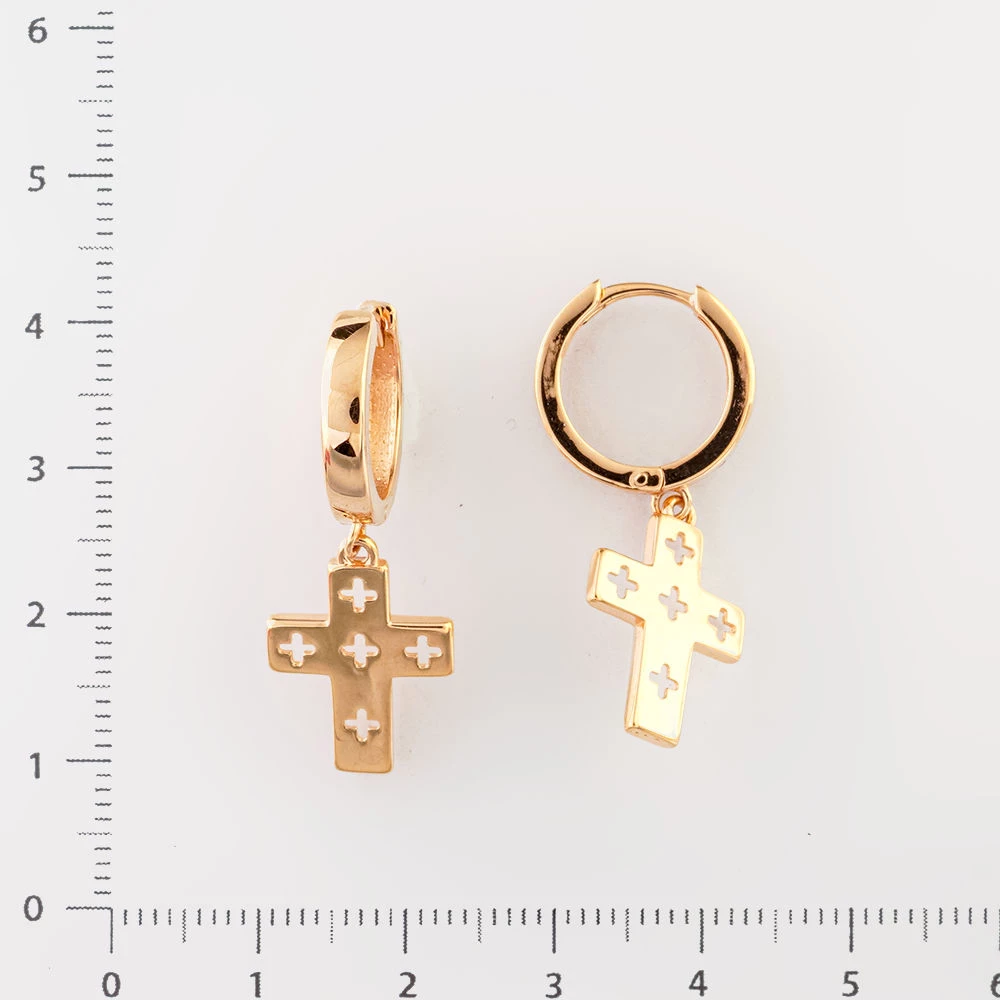 Серьги конго из красного золота 585 пробы