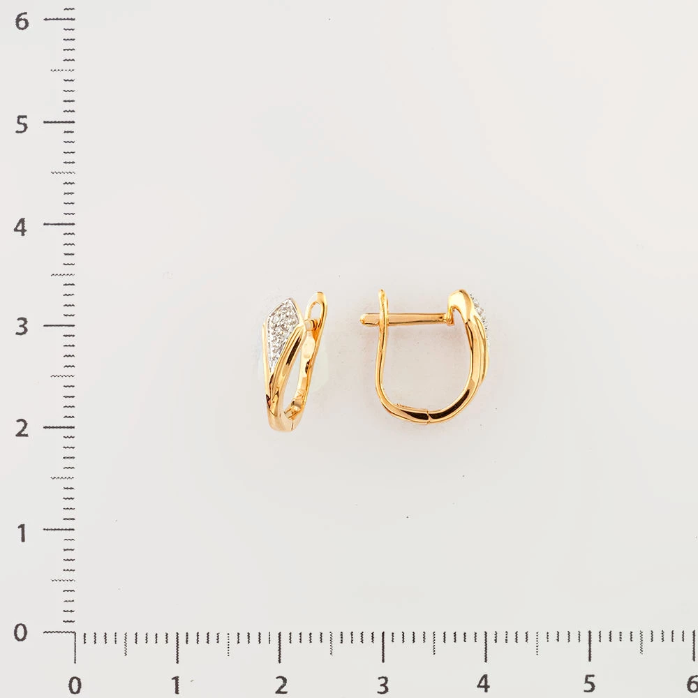 Серьги с бриллиантом из красного золота 585 пробы