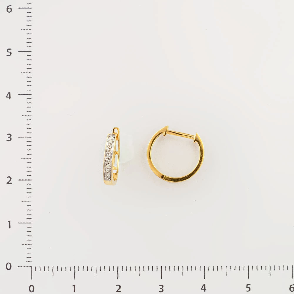 Серьги с бриллиантом из желтого золота 585 пробы