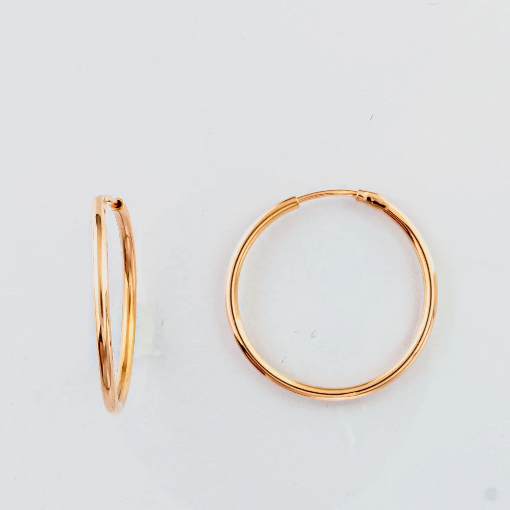 Серьги конго из красного золота 585 пробы