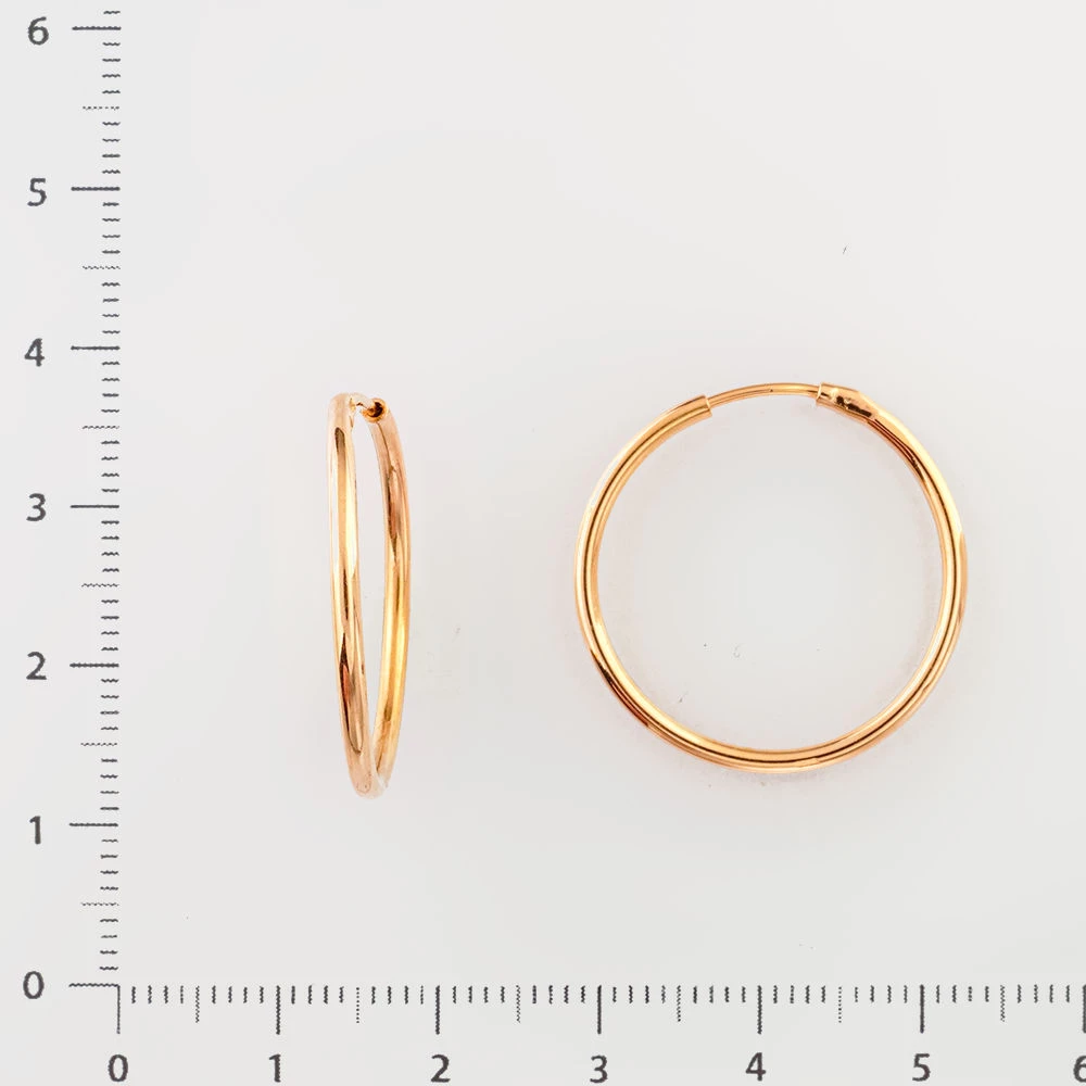 Серьги конго из красного золота 585 пробы