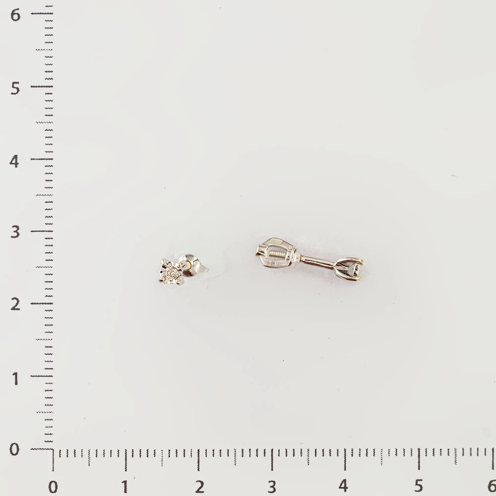 Серьги с бриллиантом из белого золота 585 пробы