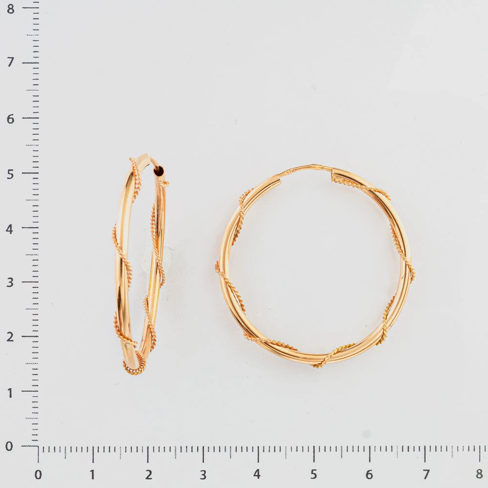 Серьги конго из красного золота 585 пробы