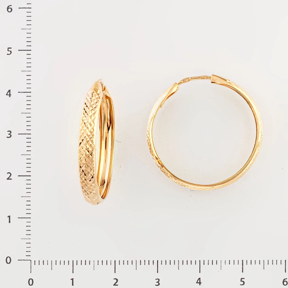 Серьги конго из красного золота 585 пробы