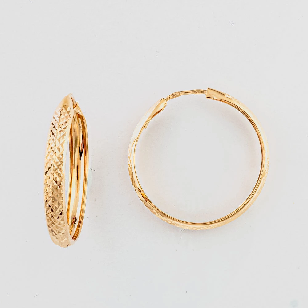 Серьги конго из красного золота 585 пробы