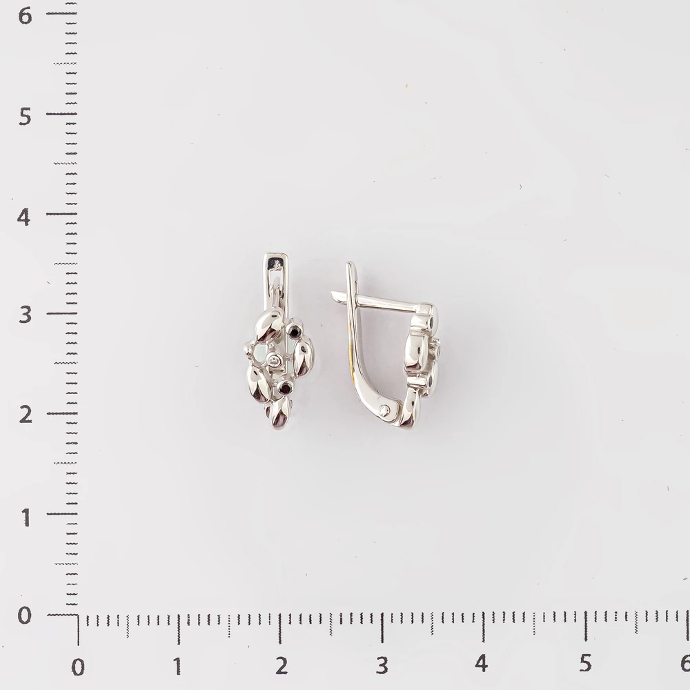 Серьги с бриллиантом из белого золота 585 пробы