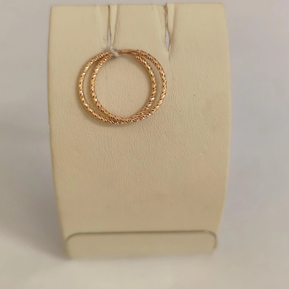 Серьги конго из красного золота 585 пробы