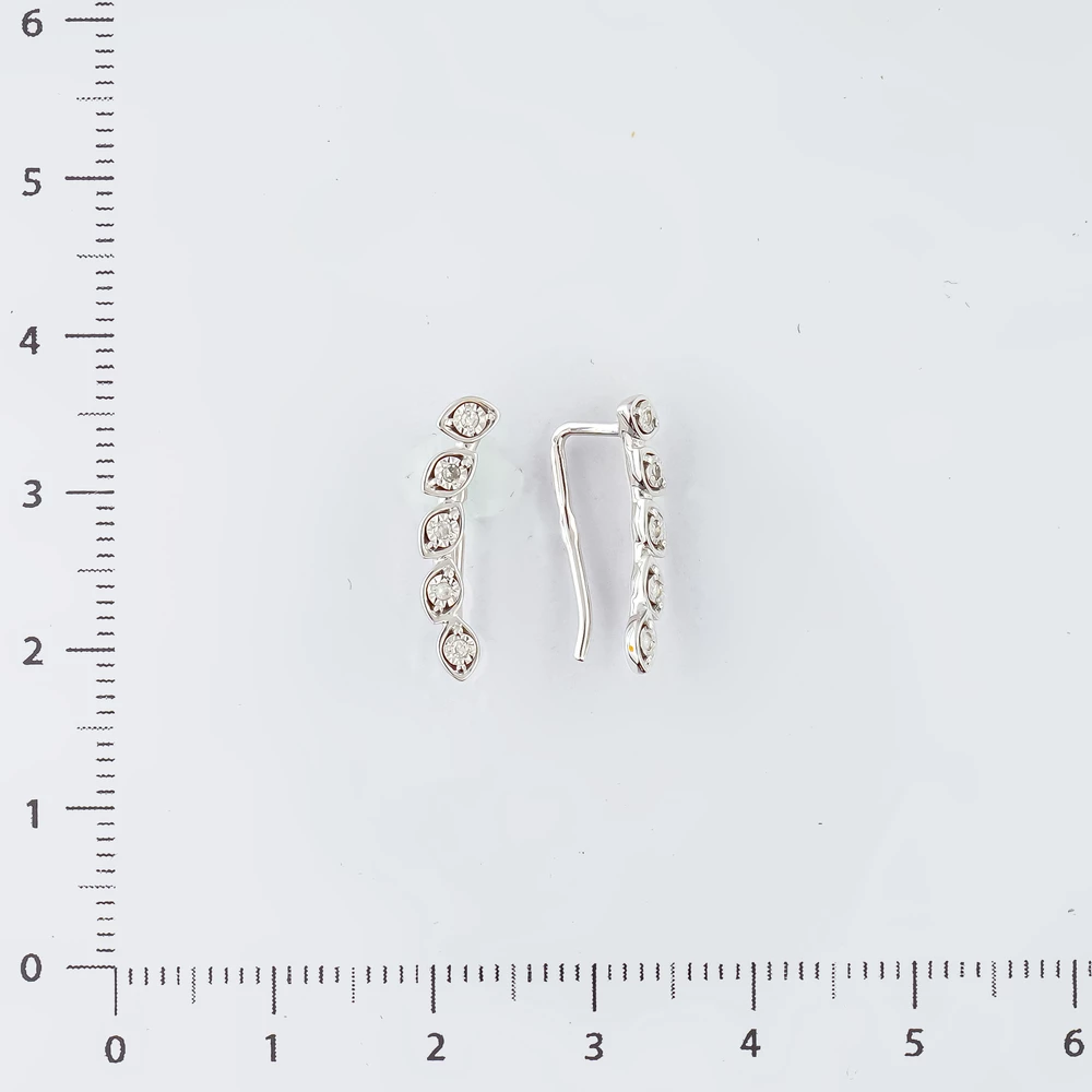 Серьги с бриллиантом из белого золота 585 пробы