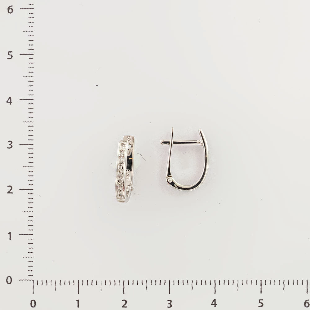 Серьги с бриллиантом из белого золота 585 пробы