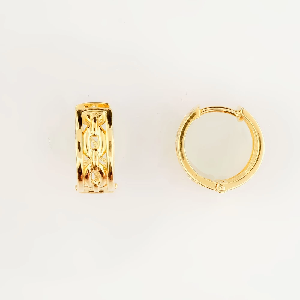 Серьги конго из желтого золота 585 пробы