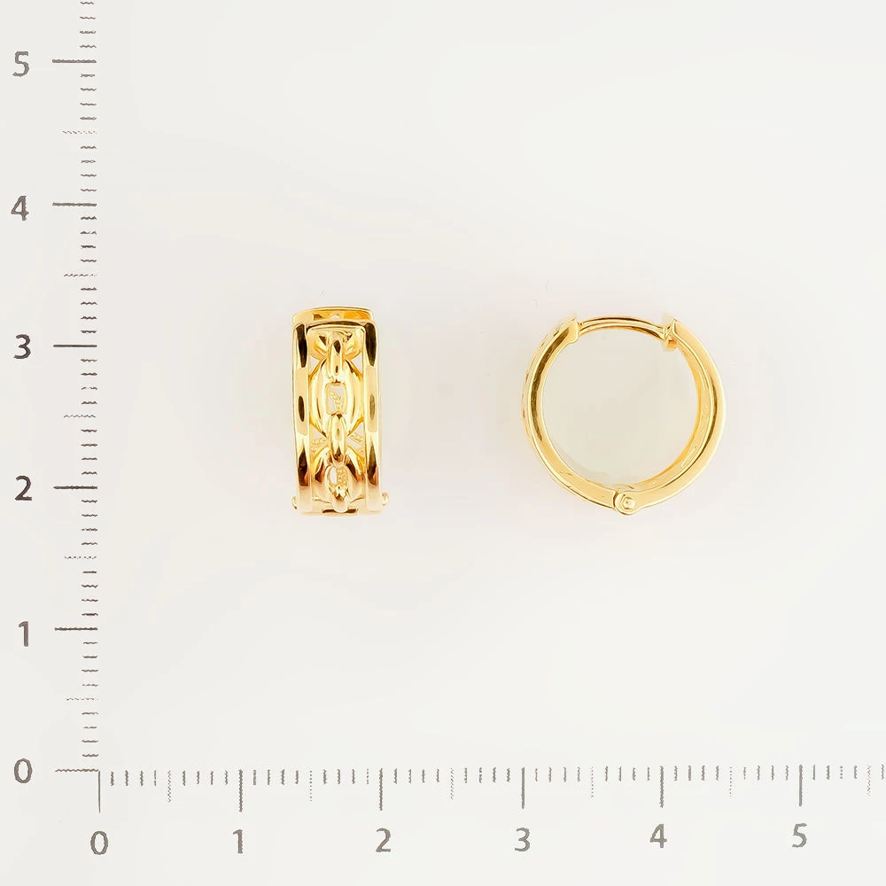 Серьги конго из желтого золота 585 пробы