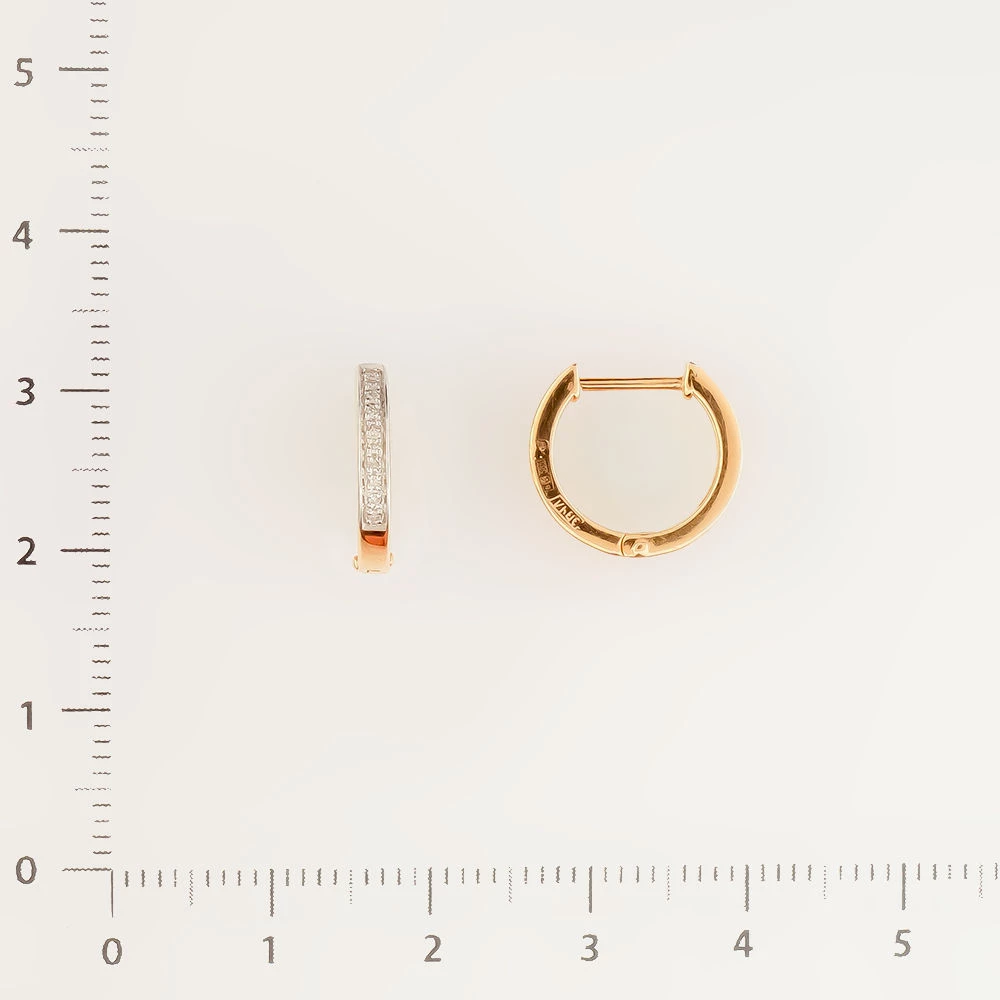 Серьги конго с бриллиантом из красного золота 585 пробы