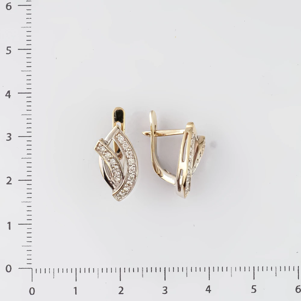 Серьги с бриллиантом из белого золота 585 пробы