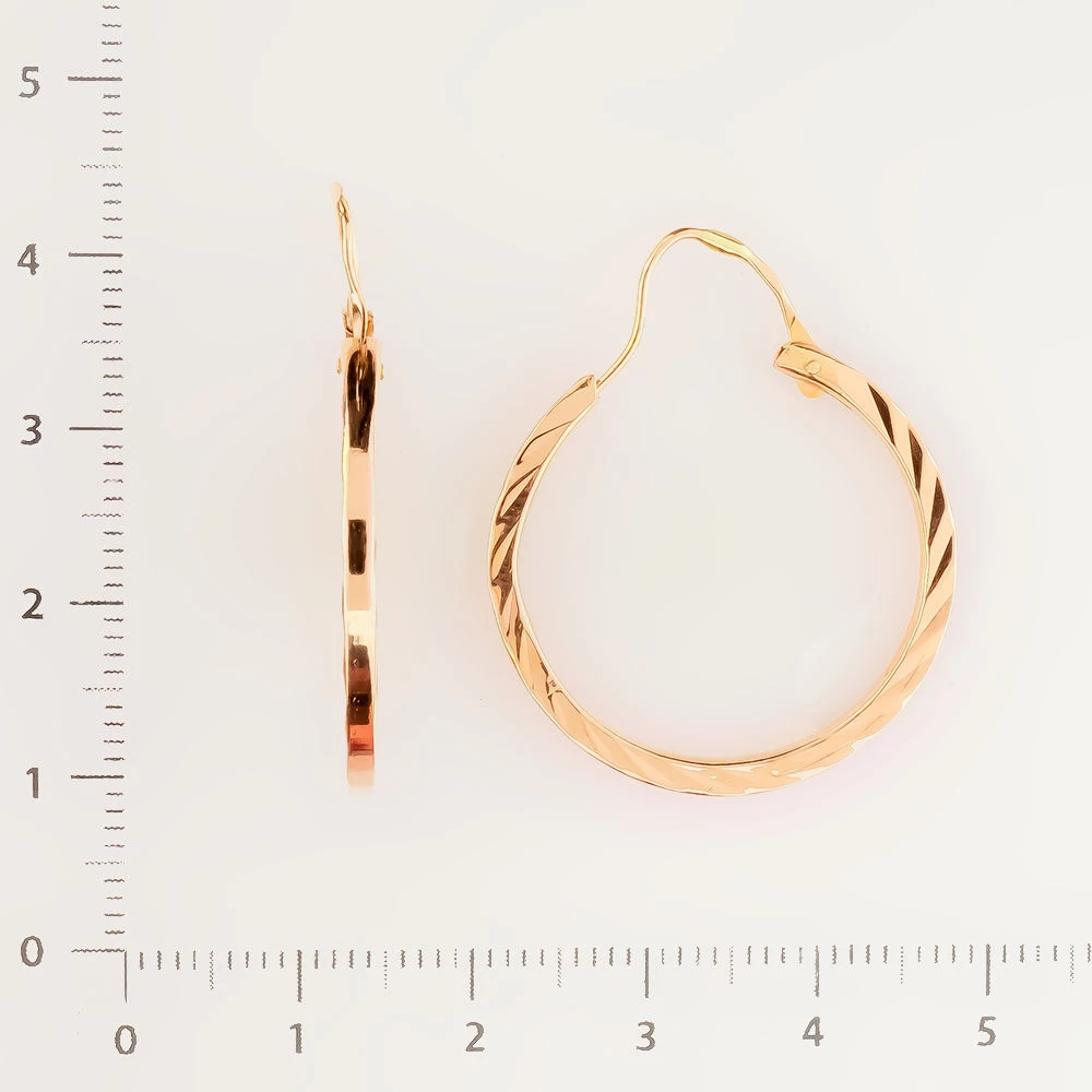 Серьги конго из красного золота 500 пробы