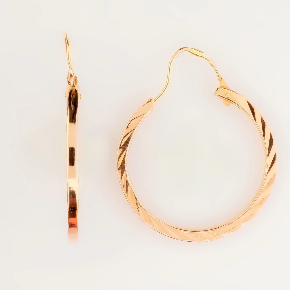 Серьги конго из красного золота 500 пробы