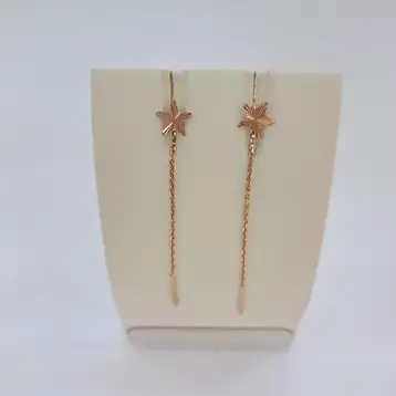 Серьги-продевки из красного золота 375 пробы