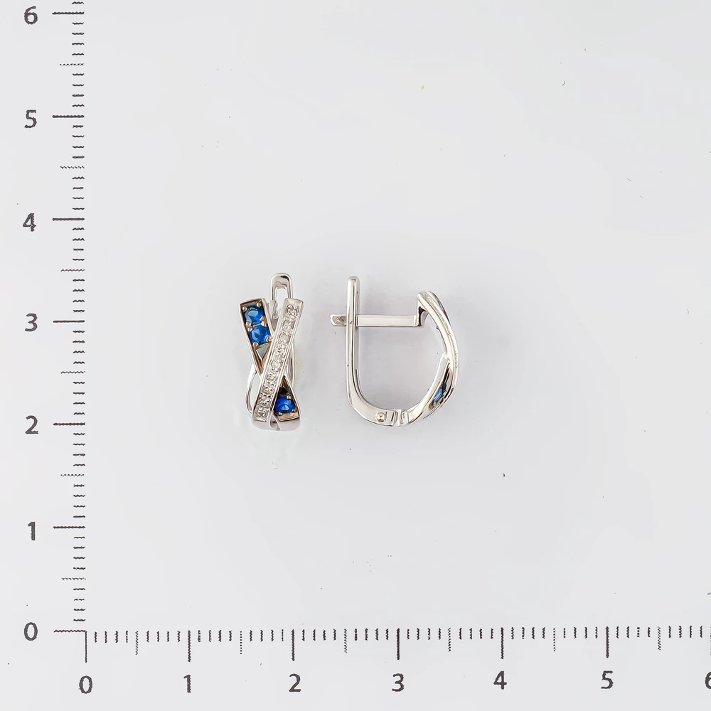 Серьги с сапфиром из белого золота 585 пробы