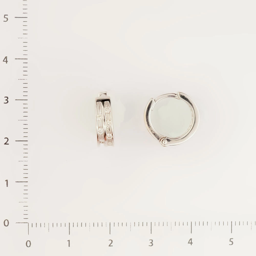 Серьги с бриллиантом из белого золота 585 пробы