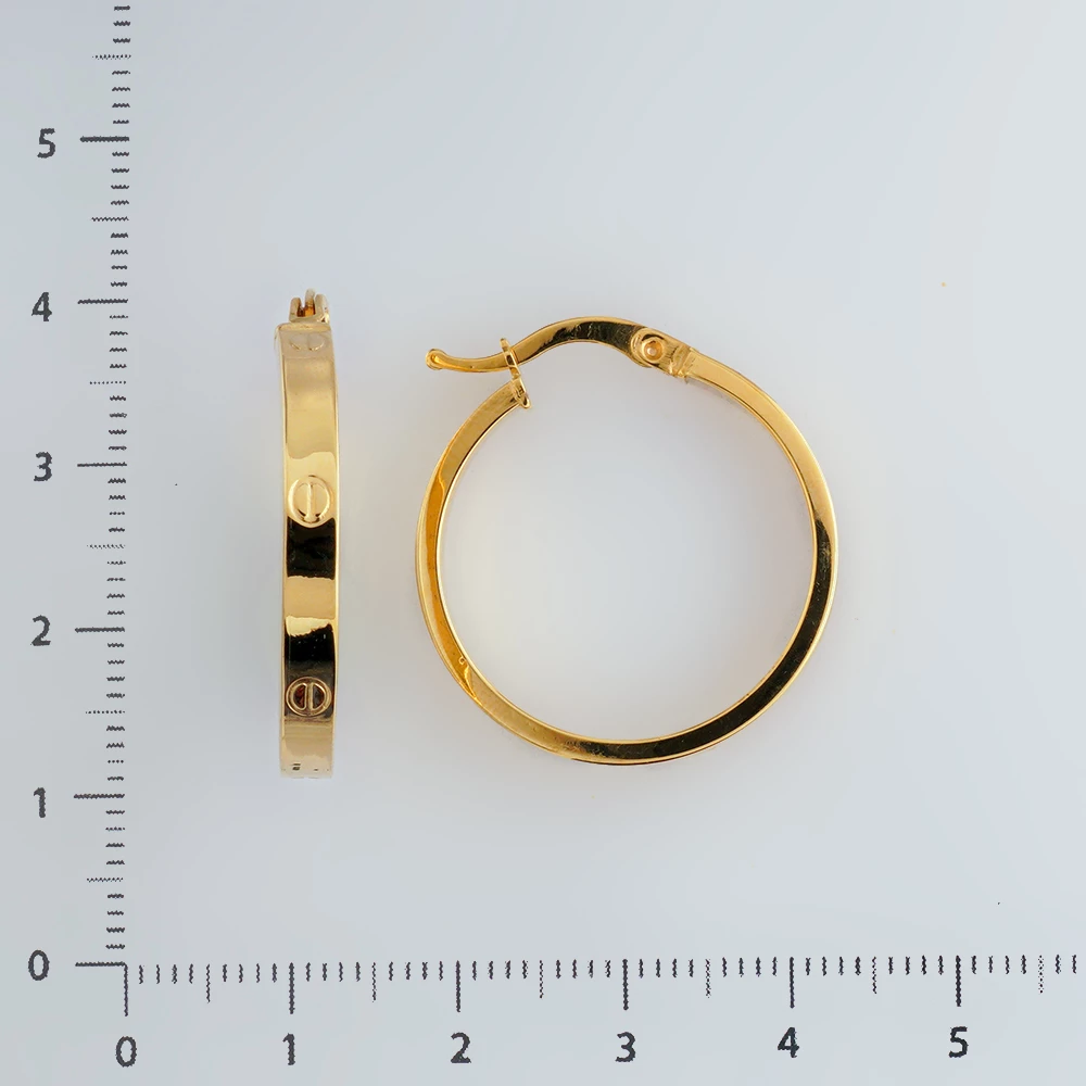 Серьги конго из желтого золота 585 пробы