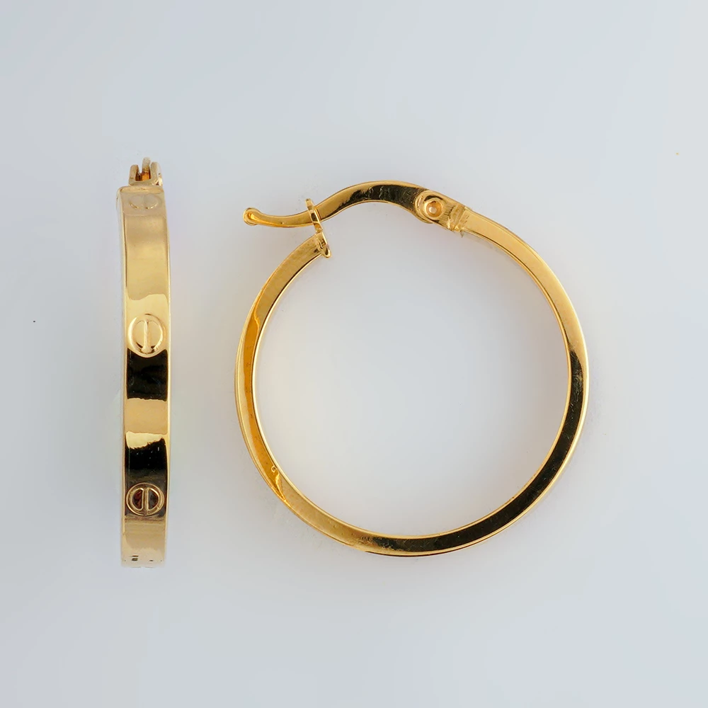 Серьги конго из желтого золота 585 пробы