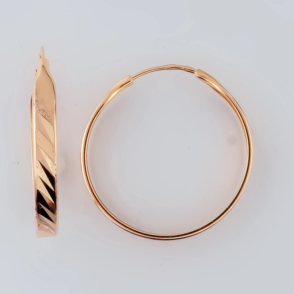 Серьги конго из красного золота 585 пробы