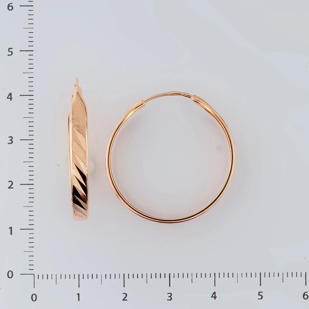 Серьги конго из красного золота 585 пробы