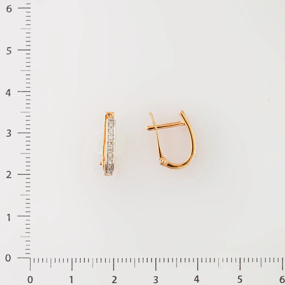 Серьги с бриллиантом из красного золота 585 пробы