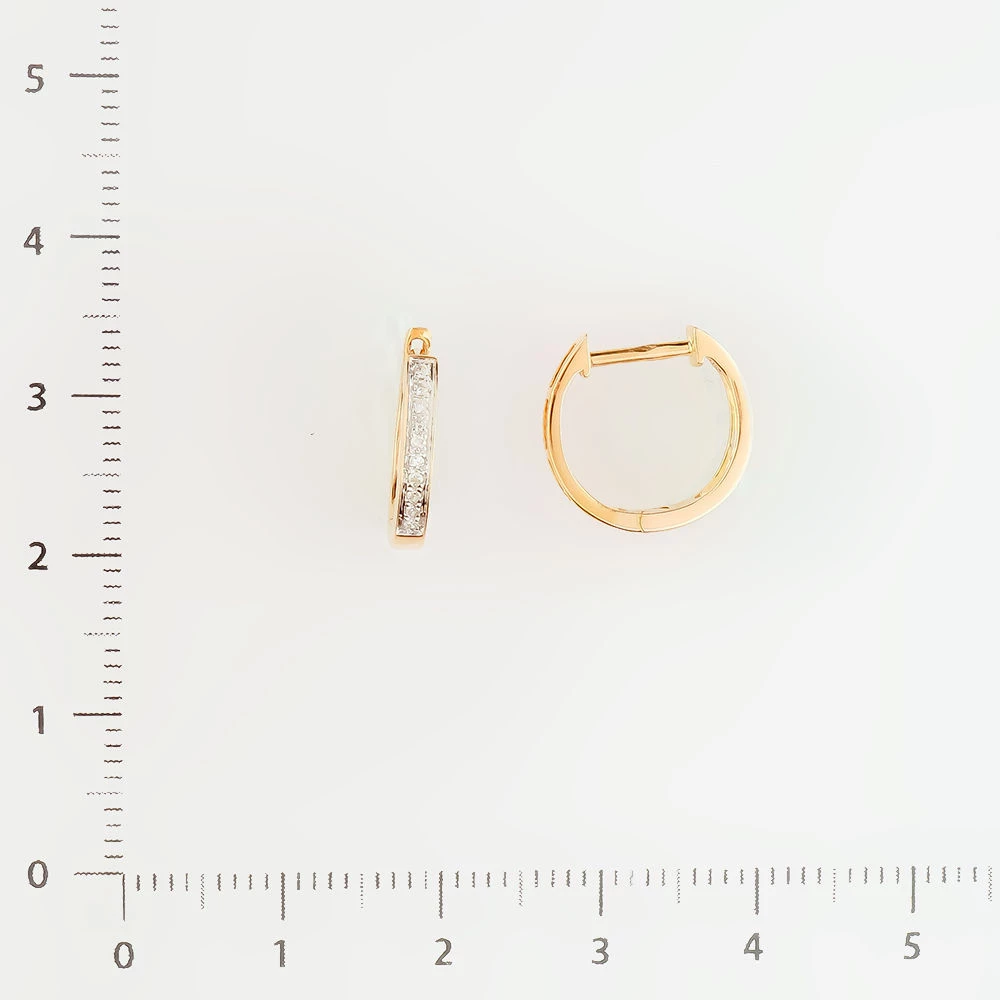 Серьги с бриллиантом из красного золота 585 пробы