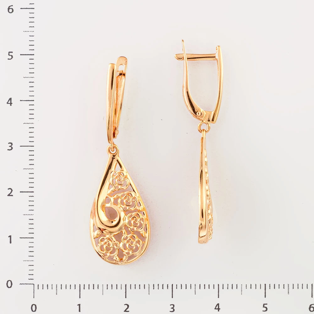 Серьги из красного золота 585 пробы