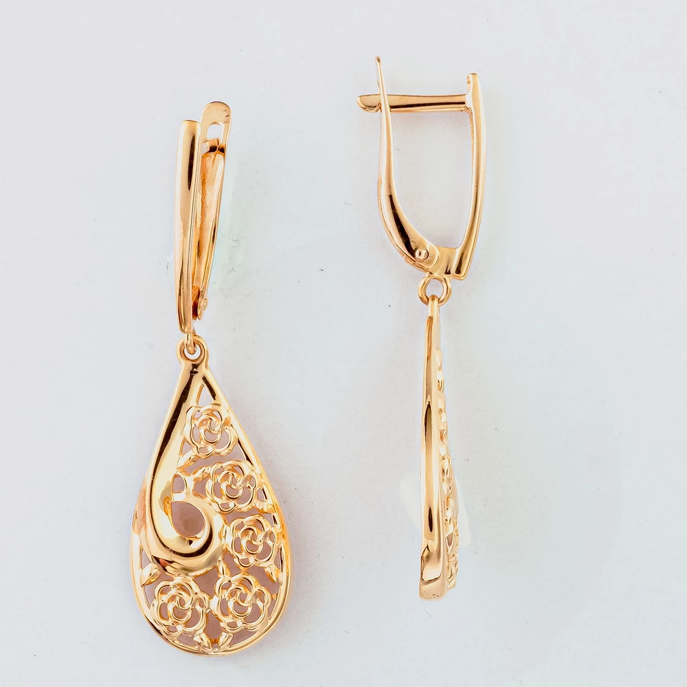 Серьги из красного золота 585 пробы