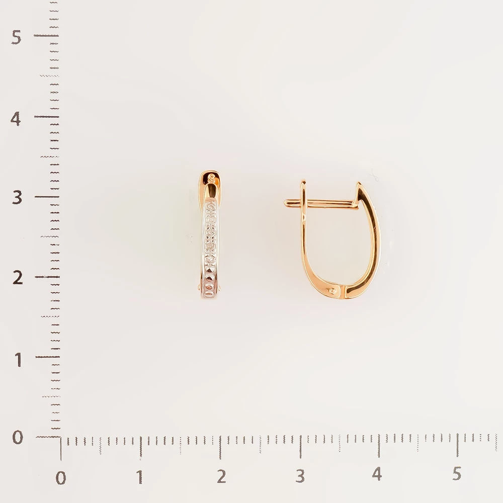 Серьги с бриллиантом из красного золота 585 пробы