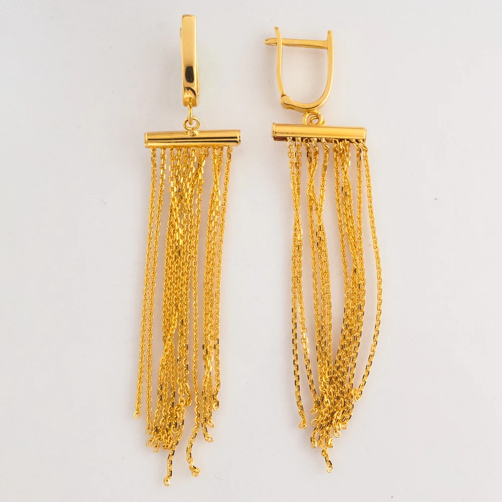 Серьги из желтого золота 585 пробы