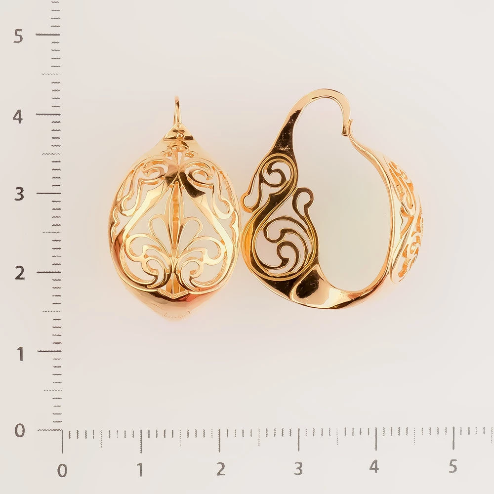Серьги из красного золота 585 пробы