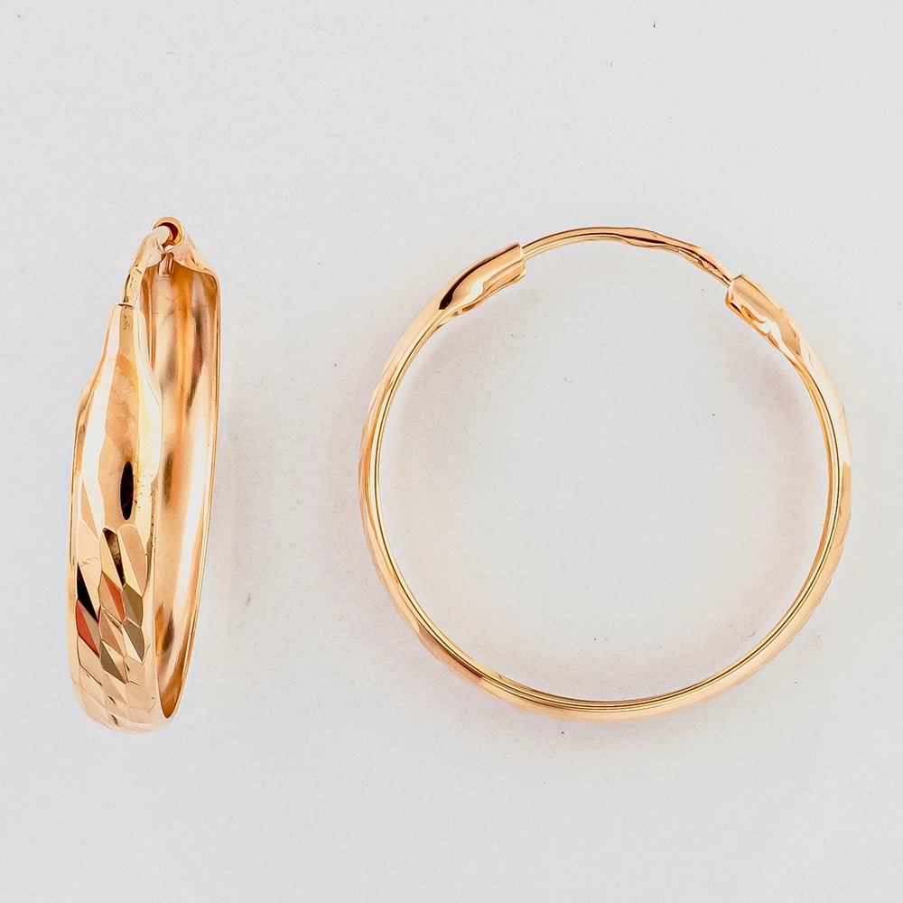 Серьги конго из красного золота 585 пробы