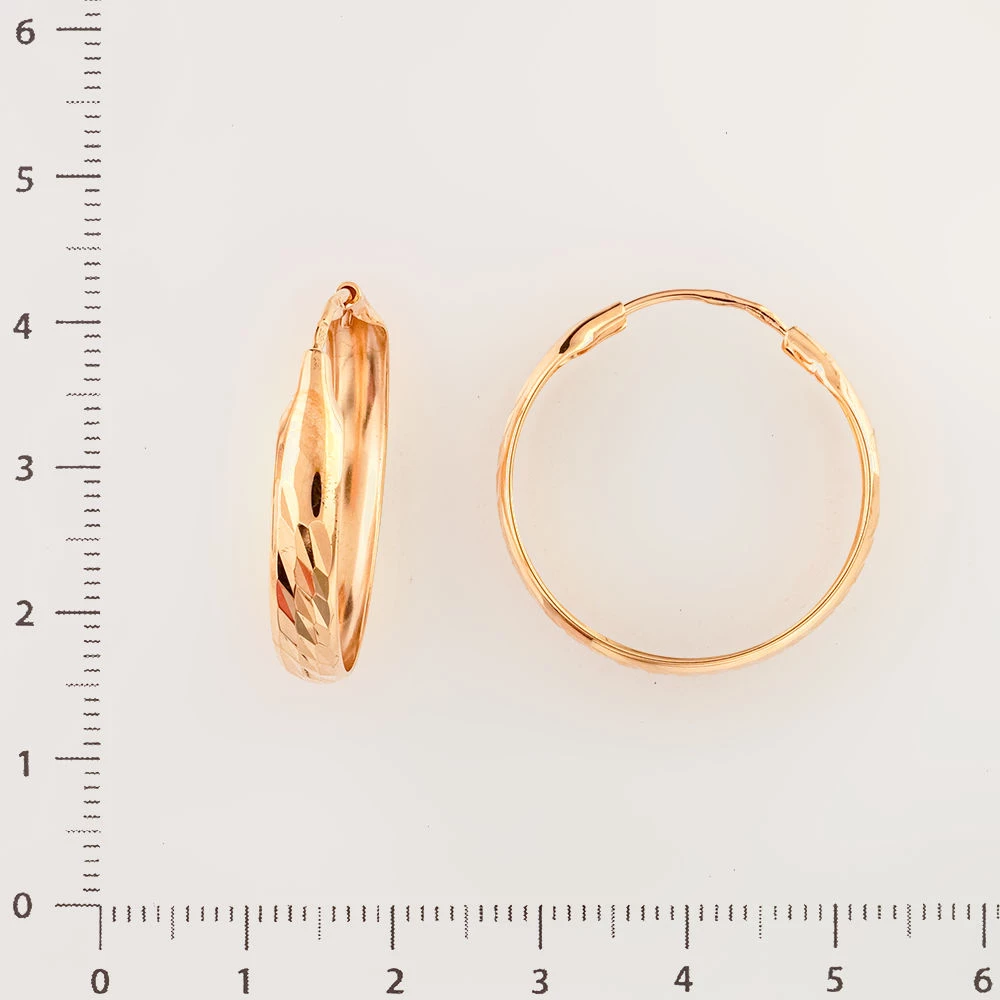 Серьги конго из красного золота 585 пробы