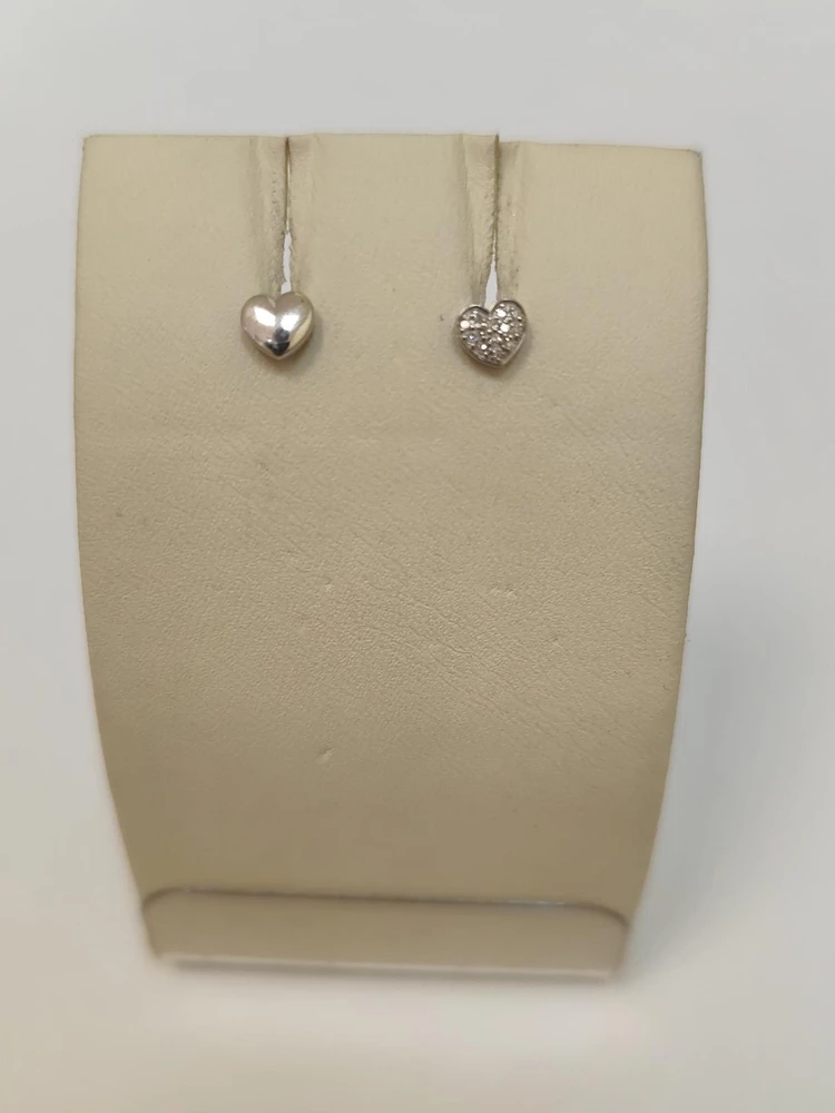 Серьги с бриллиантом из белого золота 585 пробы