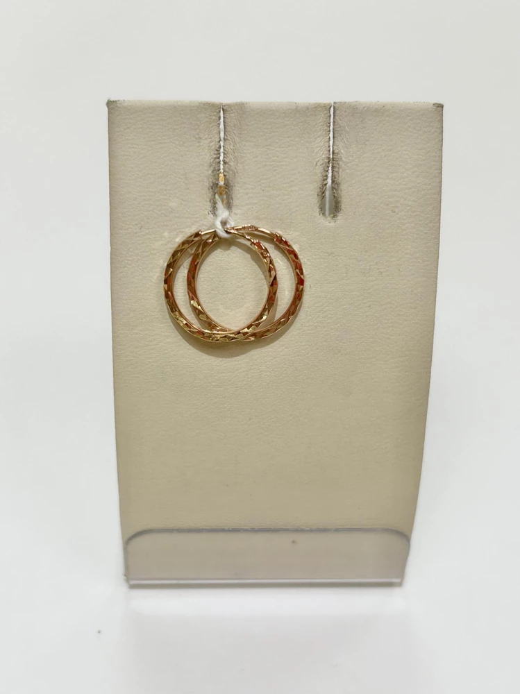 Серьги конго из красного золота 585 пробы