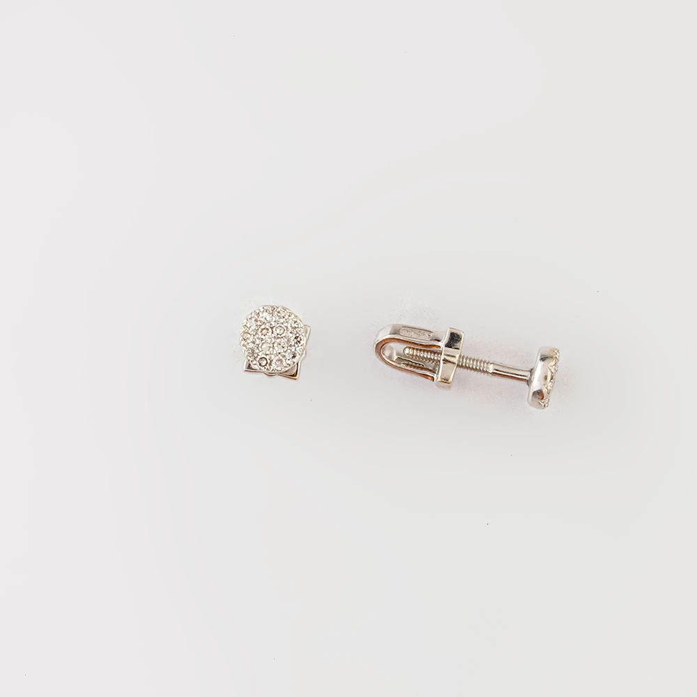 Серьги с бриллиантом из белого золота 585 пробы