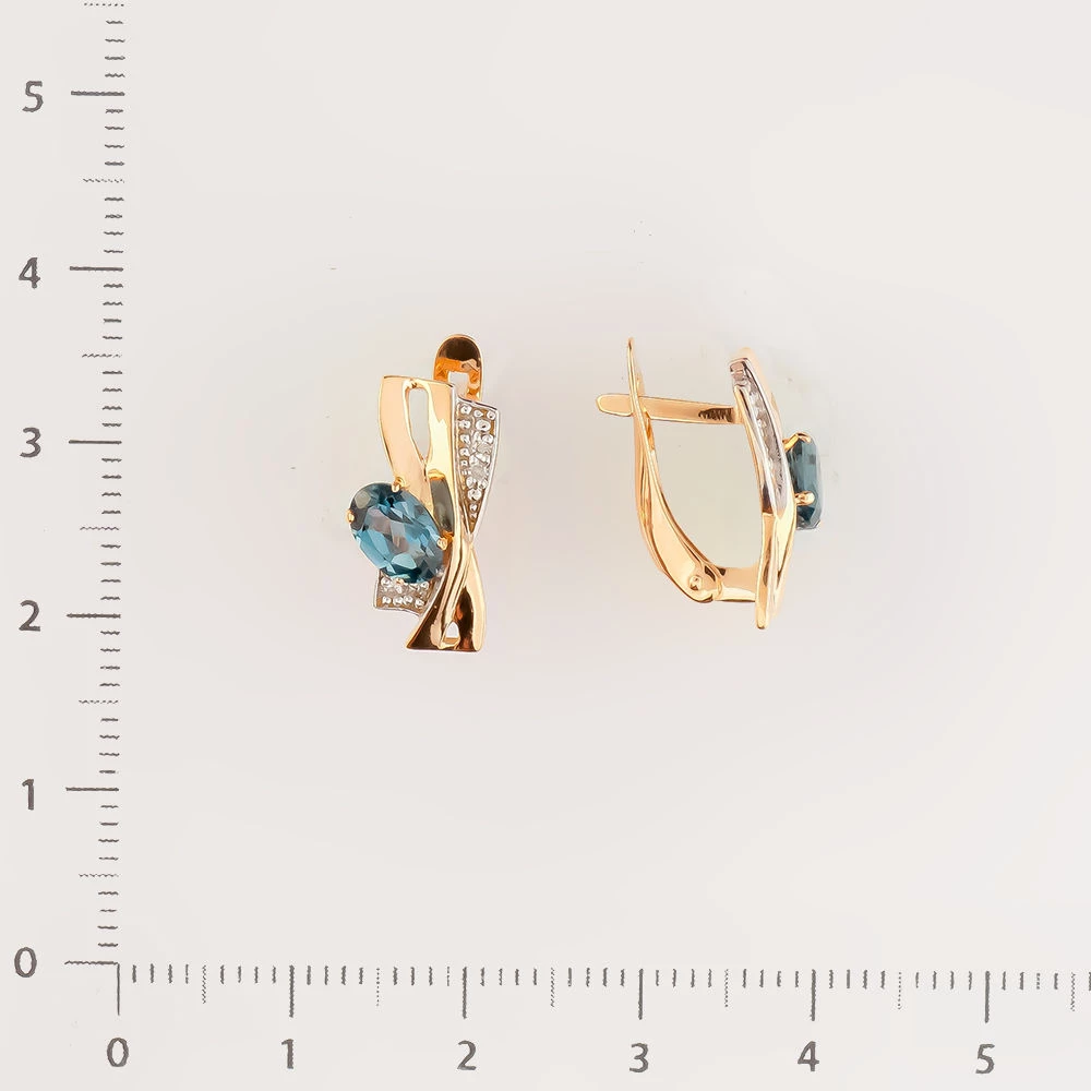 Серьги с топазом лондон из красного золота 585 пробы