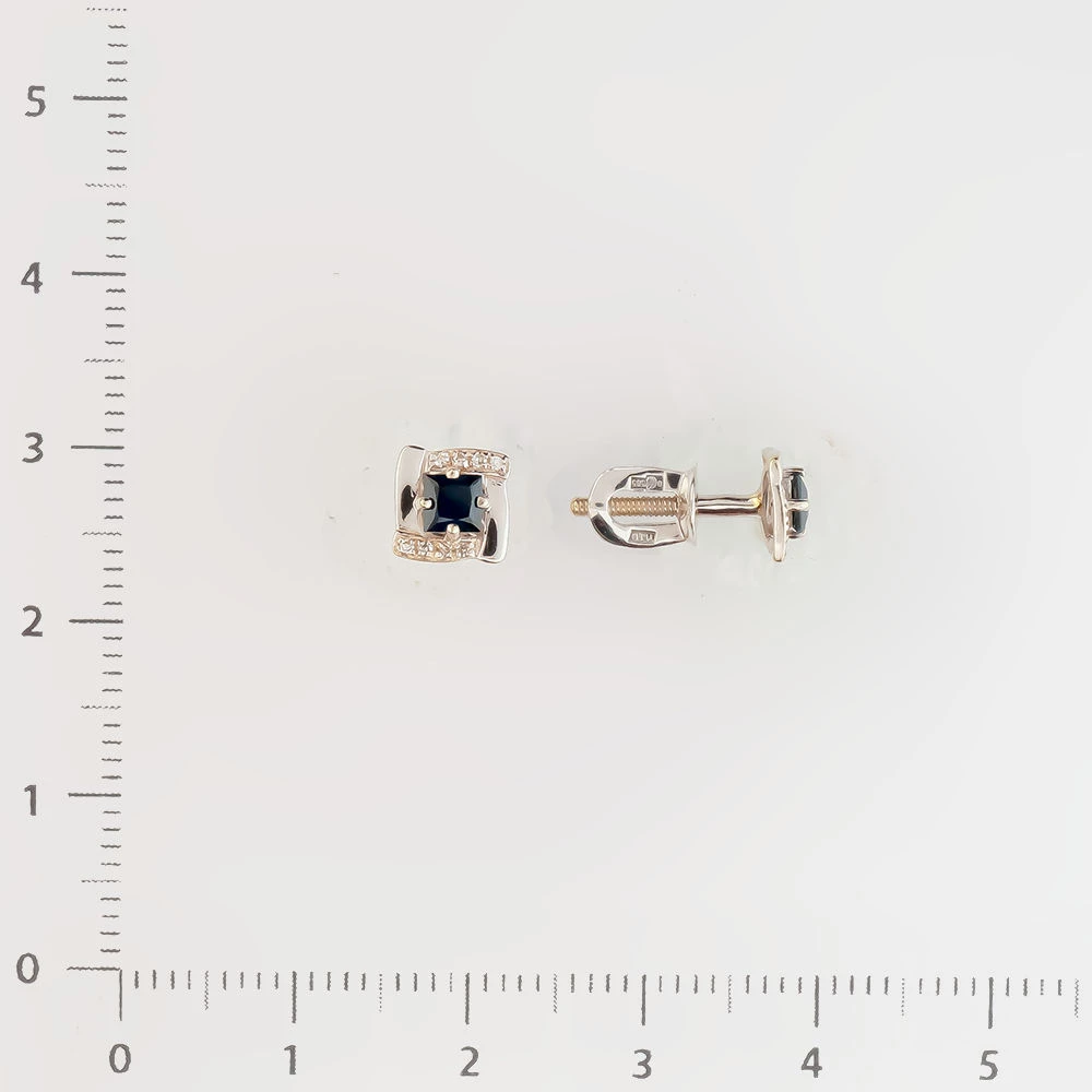 Серьги с сапфиром из белого золота 585 пробы