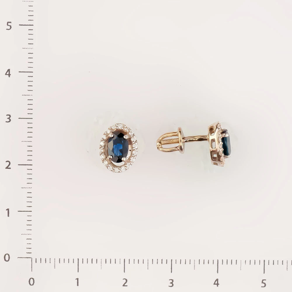 Серьги с сапфиром из белого золота 585 пробы