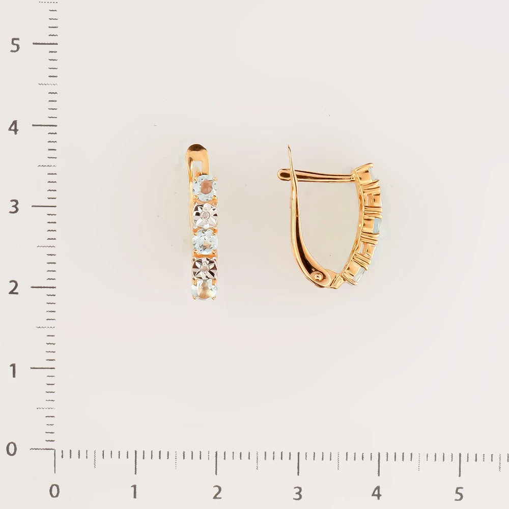 Серьги с топазом из красного золота 585 пробы